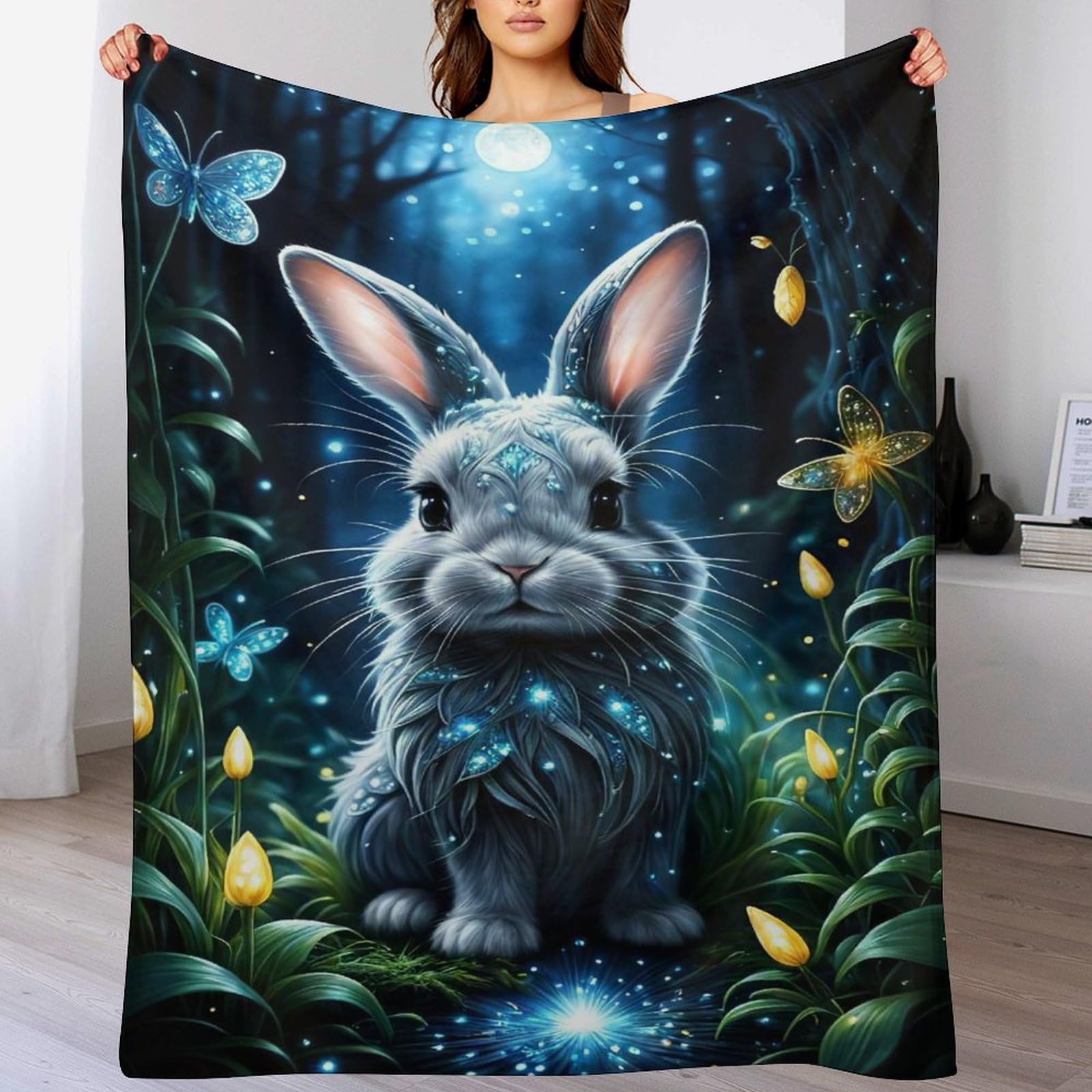 Couverture polaire lapin mignon le plaid idéal contre le froid sur votre lit