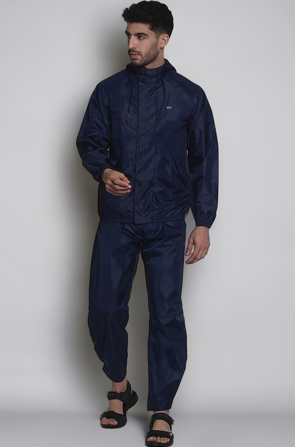 Wildcraft Polyester Men's Casual Style Solid Jacket (42359_Navy Blue_L