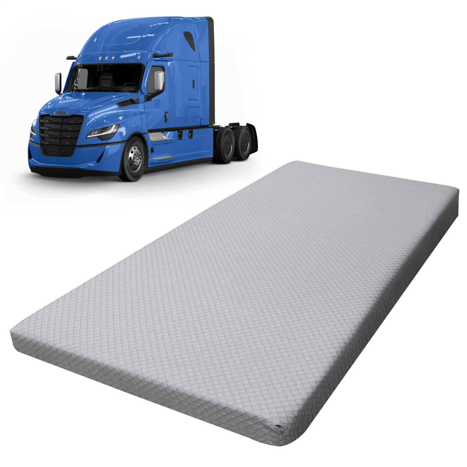 FormiPow 42" × 80" Semi Truck & RV Mattress, Memory Foam Mattress Topper, Heavy Duty and Durable, Pressure Relief Support, Universal Fits for