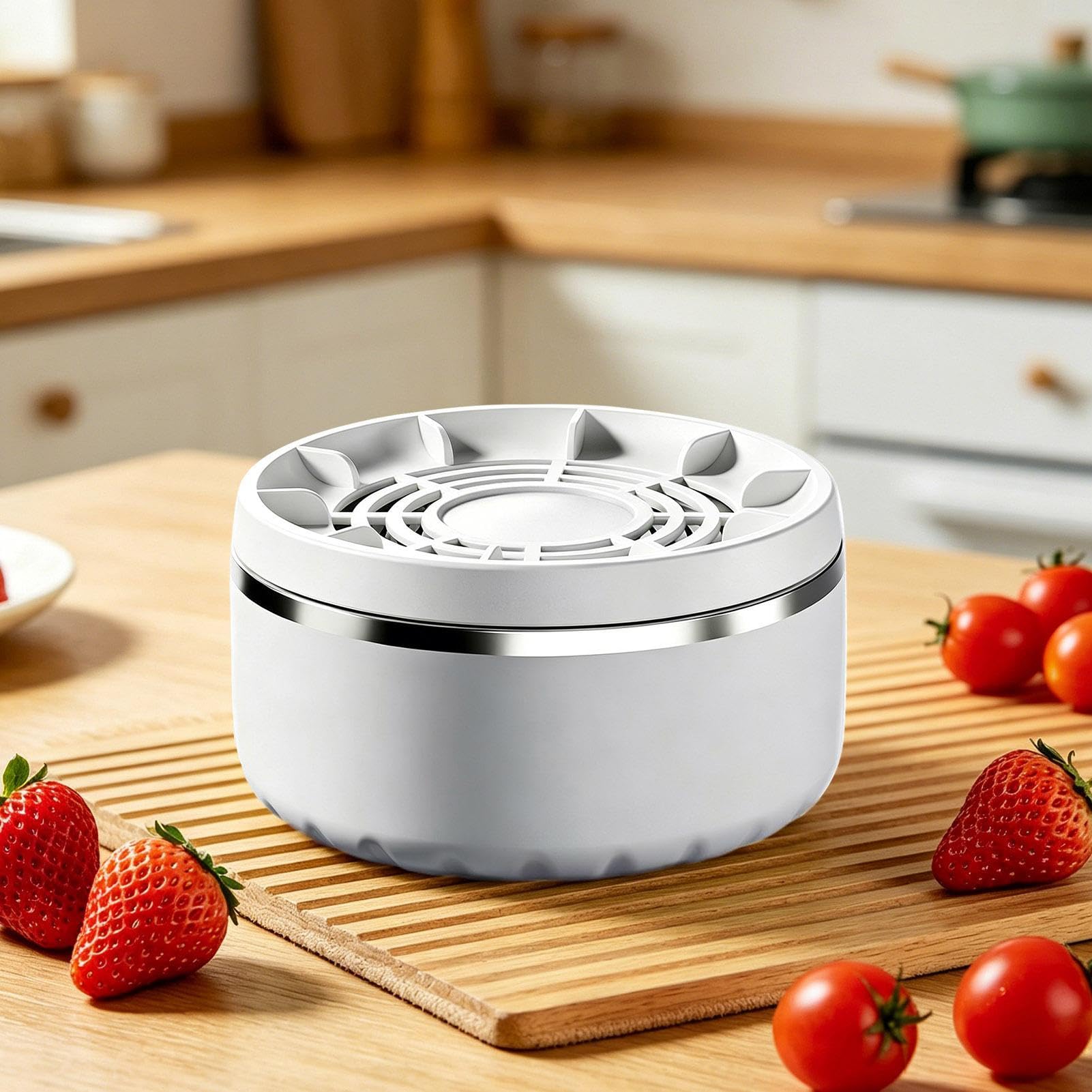 Dispositivo per la pulizia dei vegetali Portatile 15W impermeabile 4 | Lavatrice per Frutta e Verdure Adatto Per Vegetali, Riso, Carne, Cucina, Sala Da Pranzo, Ristorante, Campeggio, Picni
