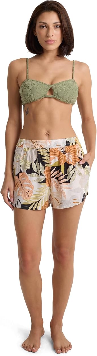 Volcom Womens Beach Bandit Shorts Drawstring Casual Shorts with Pockets and Elastic Waist