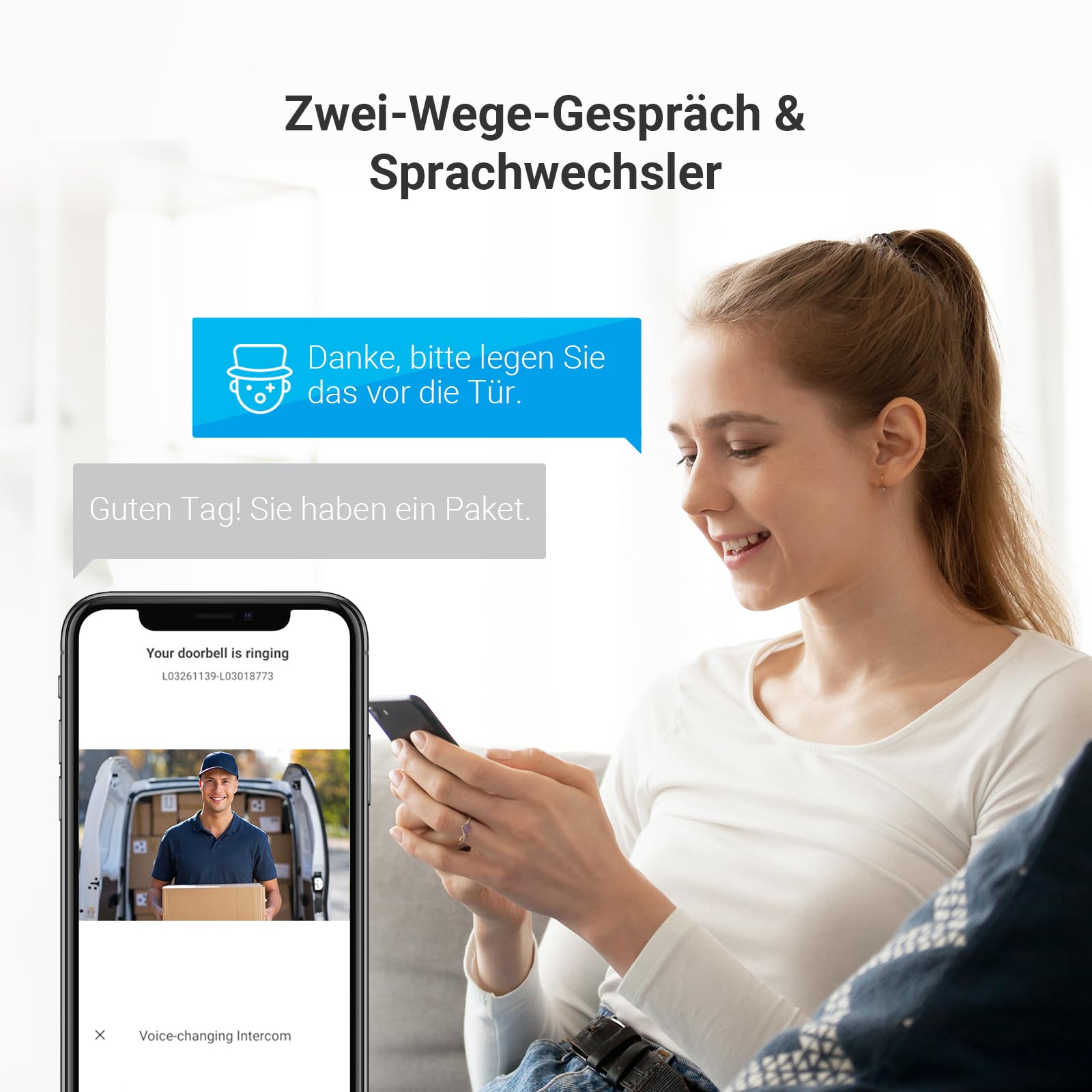 EZVIZ Video-Türsprechanlage, WiFi Türklingel mit 7" Farb-Touchscreen, 1080p Nachtsicht und Zwei-Wege-Audio, Gegensprechanlage mit Fernentriegelung, Dualband-WLAN, schlankes Design, CP5