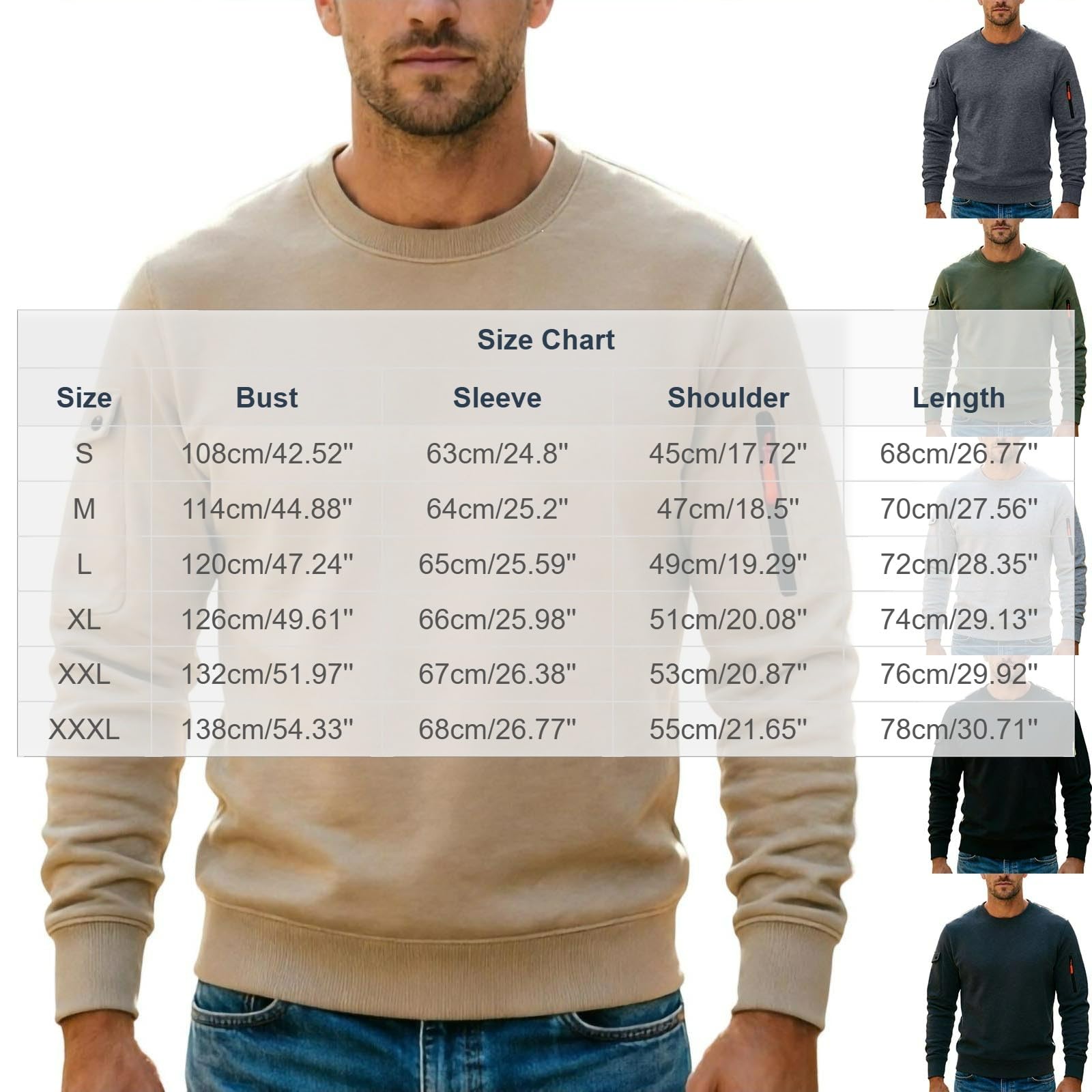 Felpa Uomo Girocollo Slim Fit Morbido Felpe Comodo con Tasche Tinta Unita | Regular Fit Confortevole, Girocollo Essenziale, Maniche Lunghe e Finiture Elastiche per Libertà di Movimento Quotidiana
