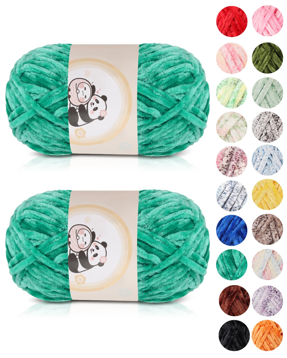 Aeelike 200g Warme Chenille Wolle zum Häkeln, Flauschige Dicke Garn zum Handstricken, Samt Velvet Babywolle zum Stricken