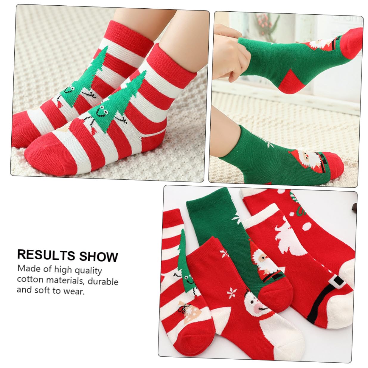 SHERCHPRY 5 Paia Calze di Natale Calde Calze Medie Cotone Cartoni Animati Ragazza Ragazza Unisex