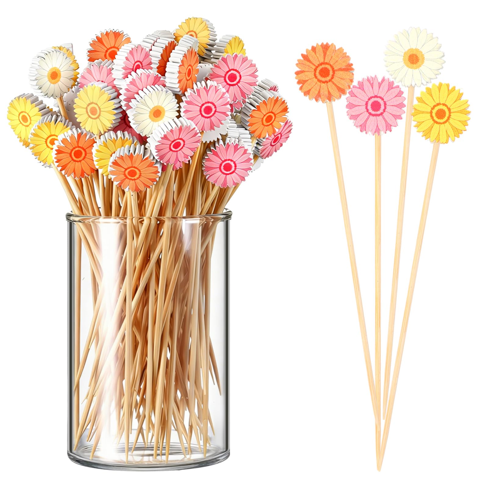 Photo 1 of Pickmesh 400 Pcs Daisy Cocktail Picks