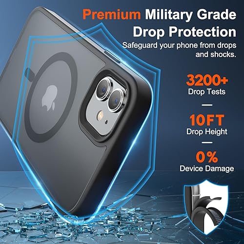 Miniatura 6 de SUPFINE Funda magnética para iPhone 11 compatible con MagSafe protección contra caídas de grado militar de 10 pies 2X protector de pantalla de