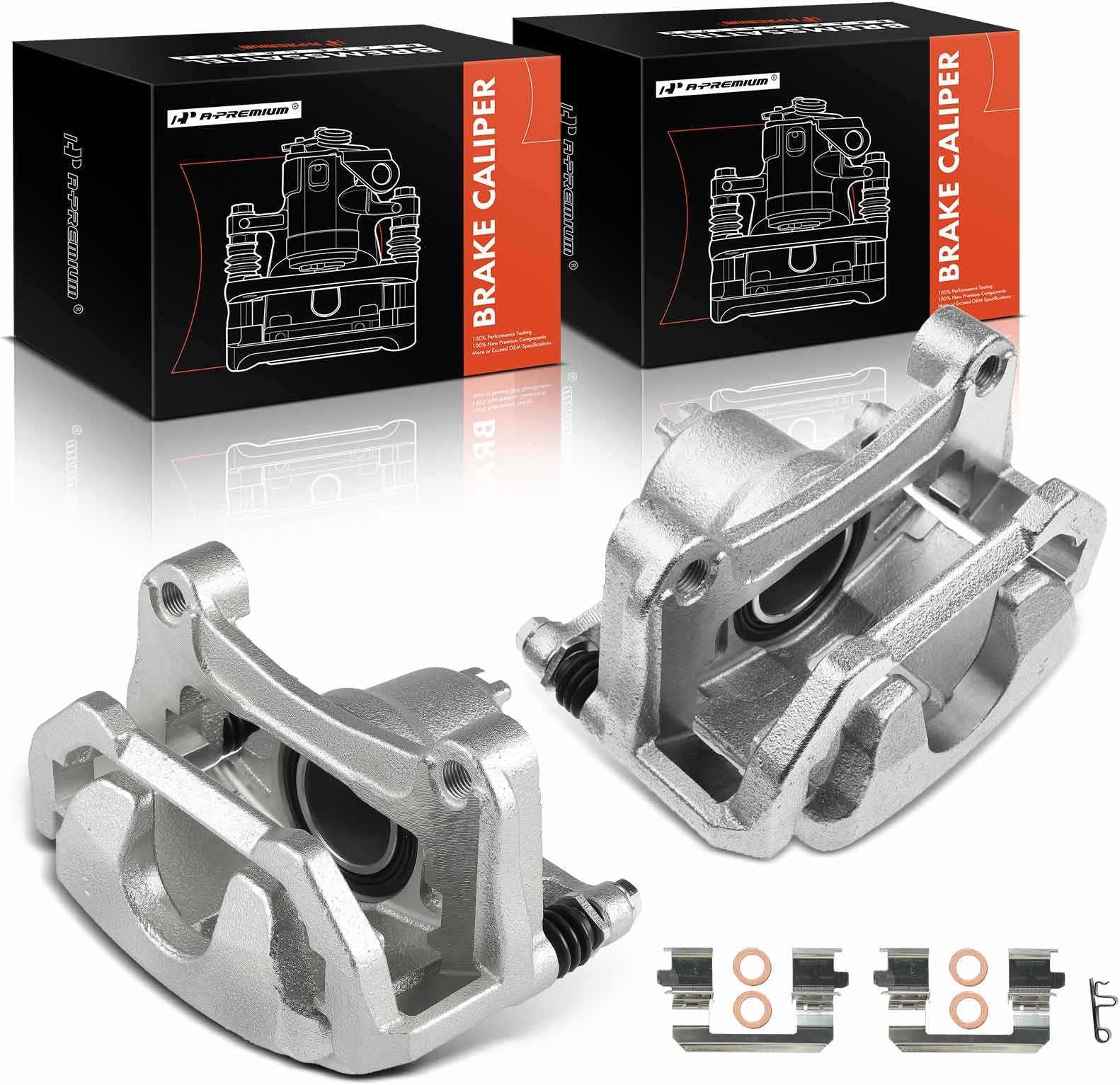 Disc Brake Caliper Assembly with Bracket Compatible with Nissan Models - Maxima 2009-2023 V6 3.5L, Sentra 2009-2012 L4 2.5L - Front Driver and Passenger Side, 2-PC Set