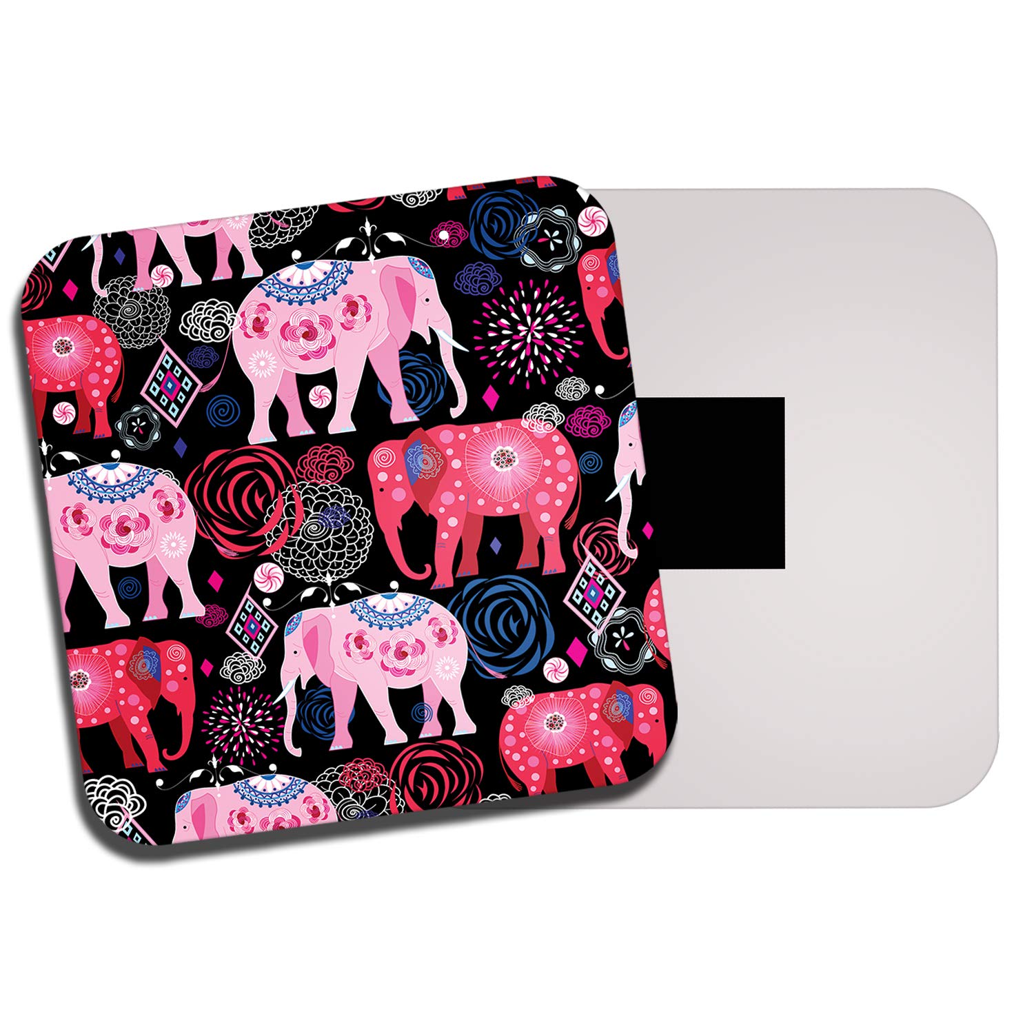 1 x Pretty Pink Elephants Fridge Magnet - Indian African Flowers Girls #8405