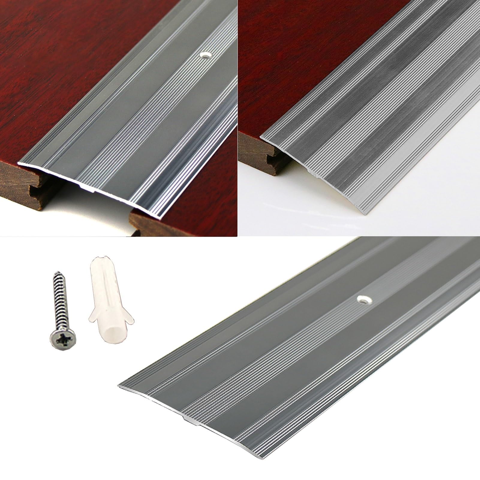 Lista Soglia Legno Piastrelle con Viti per Pavimenti Irregolari(Light Gray)
