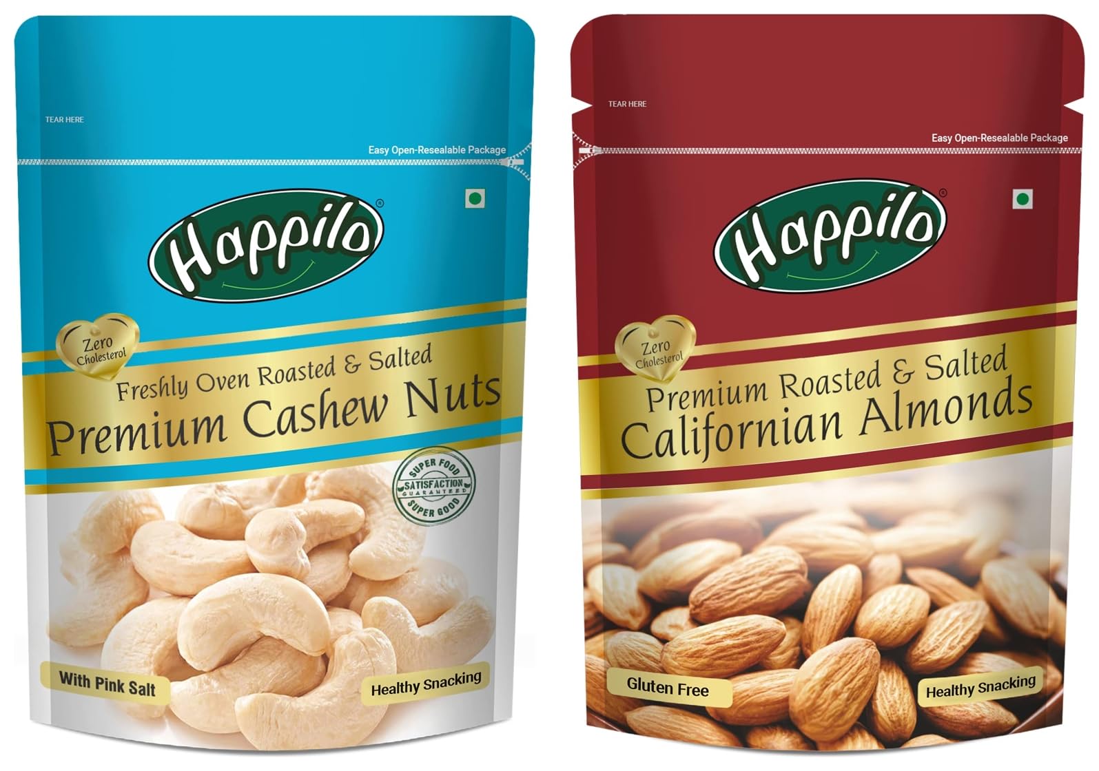 Happilo Premium Californian Roasted and Salted Almonds, 200g & Premium Toasted and Salted Cashews, 200g Combo (B0B1CXNK1V) Amazon Price History, Amazon Price Tracker