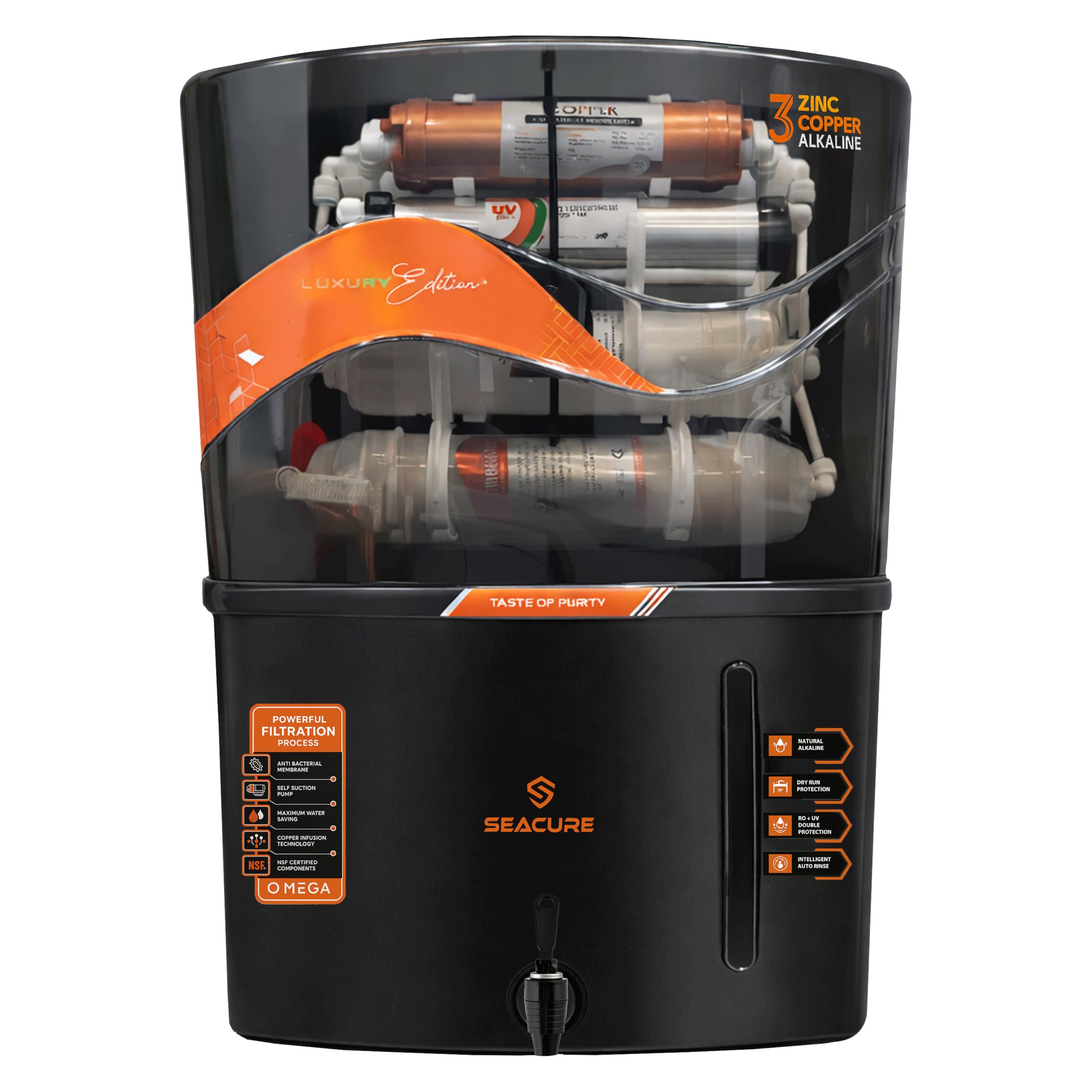 7 Stage UF + UV Water Purifier | Natural Mineral Retention | Best for Municipal/Corporation Water (<200 TDS) | No RO, No Booster Pump, No Taste Change (Zinc Technology)-image-47