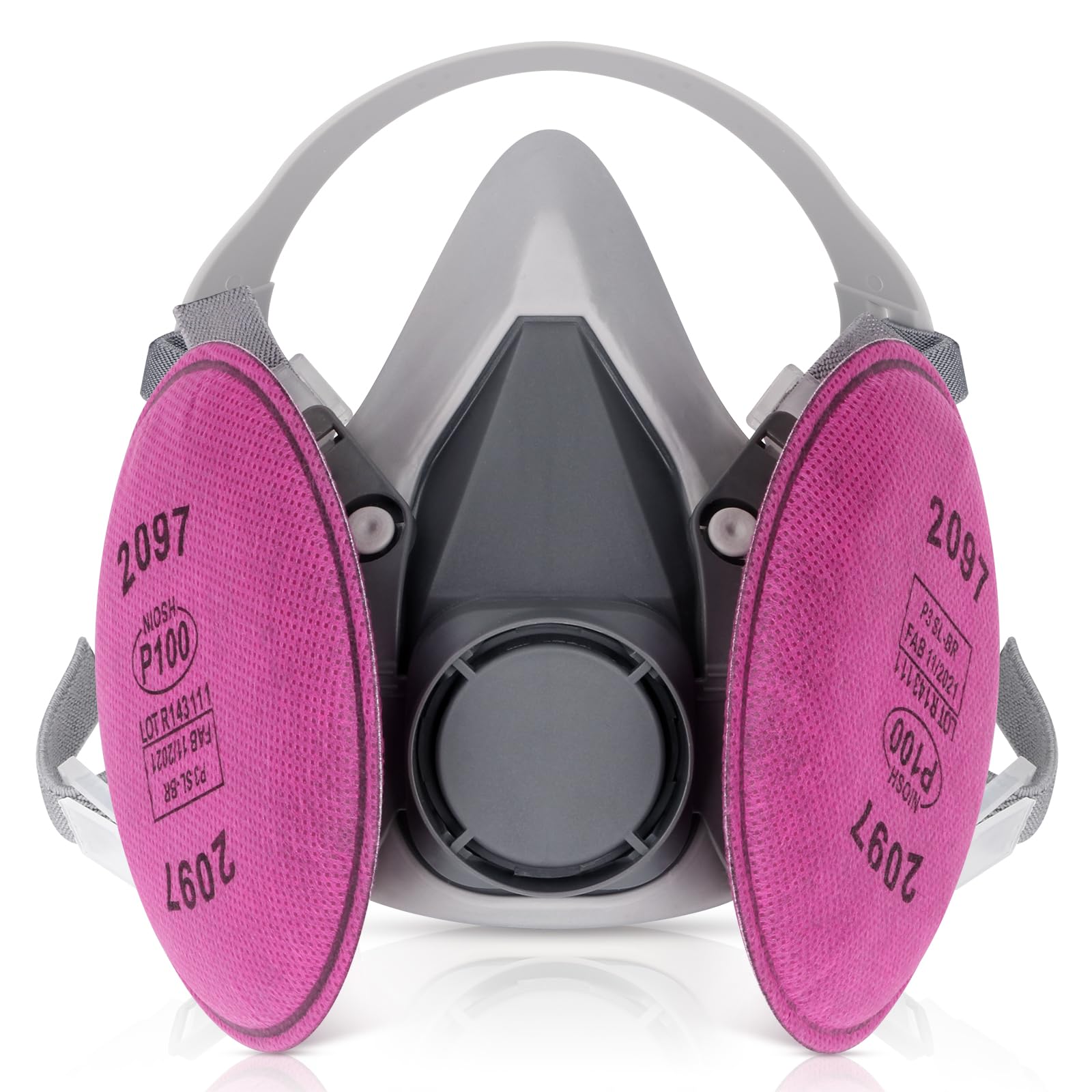 Reusable Respirator Mask with 2097 Filters for Spray Paint, Chemical, Gas, Fine Dust, Sanding, Building Work & More