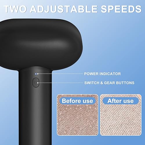 Miniatura 5 de Handzee Afeitadora de tela para quitar pelusas, afeitadora eléctrica recargable de doble cabeza, removedor de pelusa de 2 velocidades para ropa,