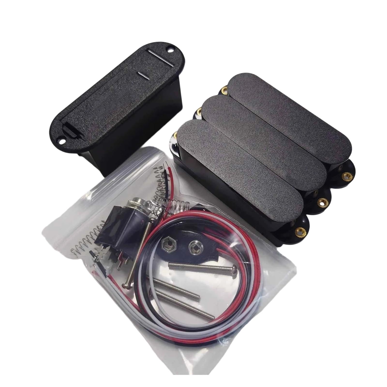 Pastilla De Guitarra Eléctrica Profesional Pastilla Activa SSS Pastilla De Guitarra De Bobina Única | Juego de pastillas de guitarra para mástil, medio y puente, color negro, con arnés de cableado