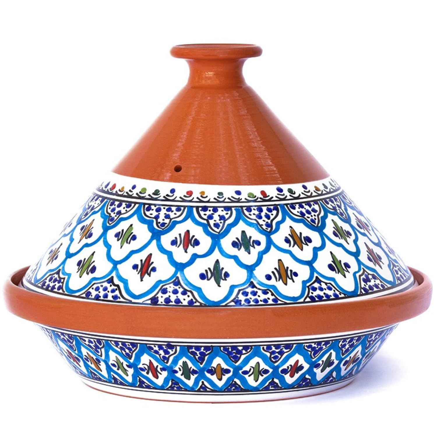 Grand tajine bohémien suprême turquoise en vente B2B pour votre magasin
