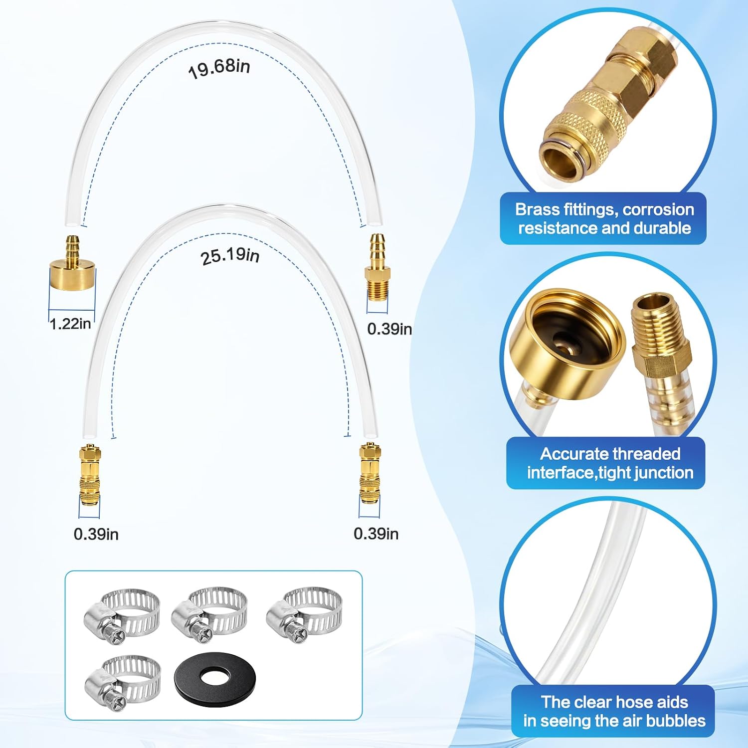 Seastar Hydraulic Steering Bleed Kit，Leak-Proof & Quick Connection Tools | Seastar BayStar & Uflex Hydraulic Steering Bleed Kit，Brass Fittings & Gaskets For Outboard, Inboard & Sterndrive Systems
