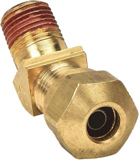Parker Hannifin VS279NTA-10-8 Brass Air Brake-NTA 45 Degree Elbow Fitting, 5/8" Compression Tube x 1/2" Male Thread