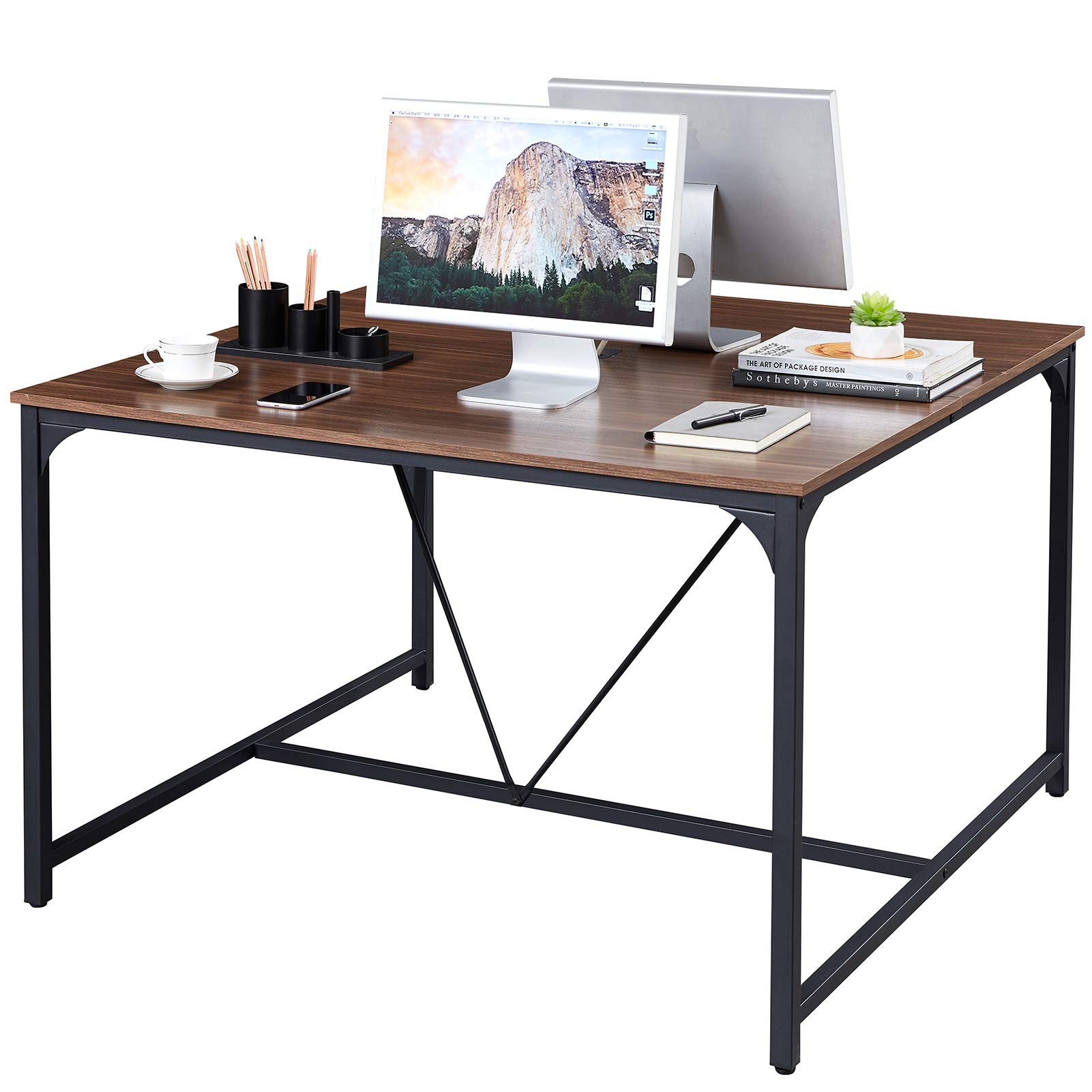 Buy Superjare 47 x 47 Inches Computer Desk, Sturdy Home Office Desk for