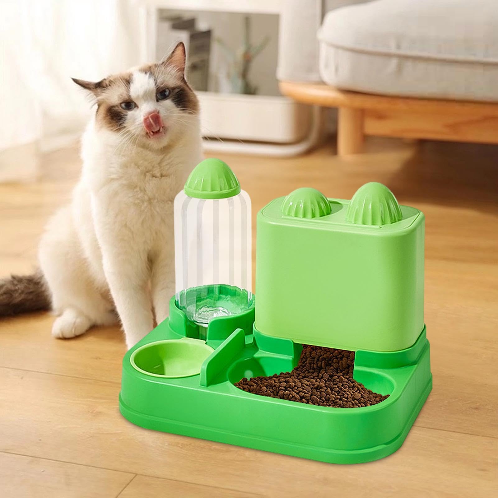 Ciotole per gatti – 2 in 1 per /cactus cane gatto ciotole abbeveratoio automatico | fontana per animali domestici con ciotola per cibo per cani cuccioli e gattini | Set di ciotole per acqua e cibo per animali domestici d