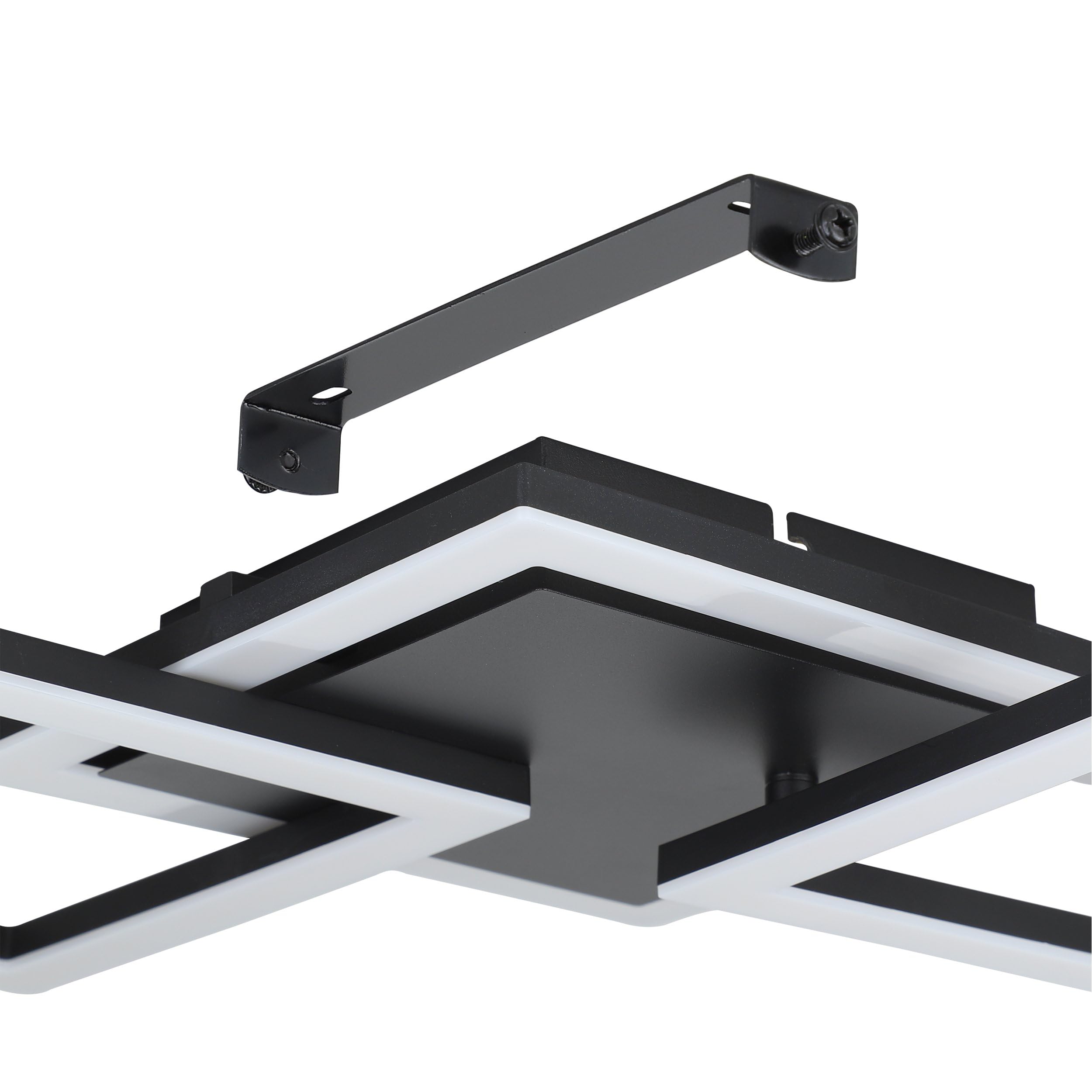 Eglo connect.z Luminaire plafonnier LED connecté Paranday-Z, ZigBee, lampe | de plafond contrôlable par application et commande vocale Alexa, blanc chaud - froid, dimmable, noir et blanc, 65 x 31 cm