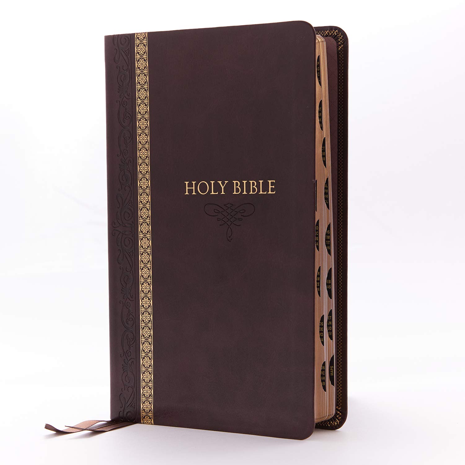KJV Holy Bible: Thinline, Brown Leathersoft, Red Letter, Comfort Print (Thumb Indexed): King James Version: Holy Bible, King James Version