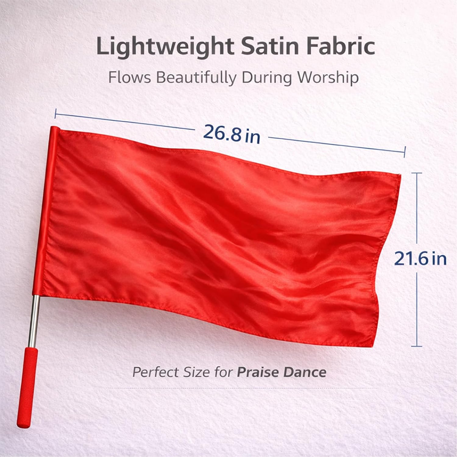 10 PCS Worship Flags for Dance Church, Praise Dance Flags Set with 10 Stainless Steel Telescopic Poles, 10 Secure C-Clips, 5 Storage Bags, 26.8 x 21.6 in Team Set for Church Worship and Group Practice