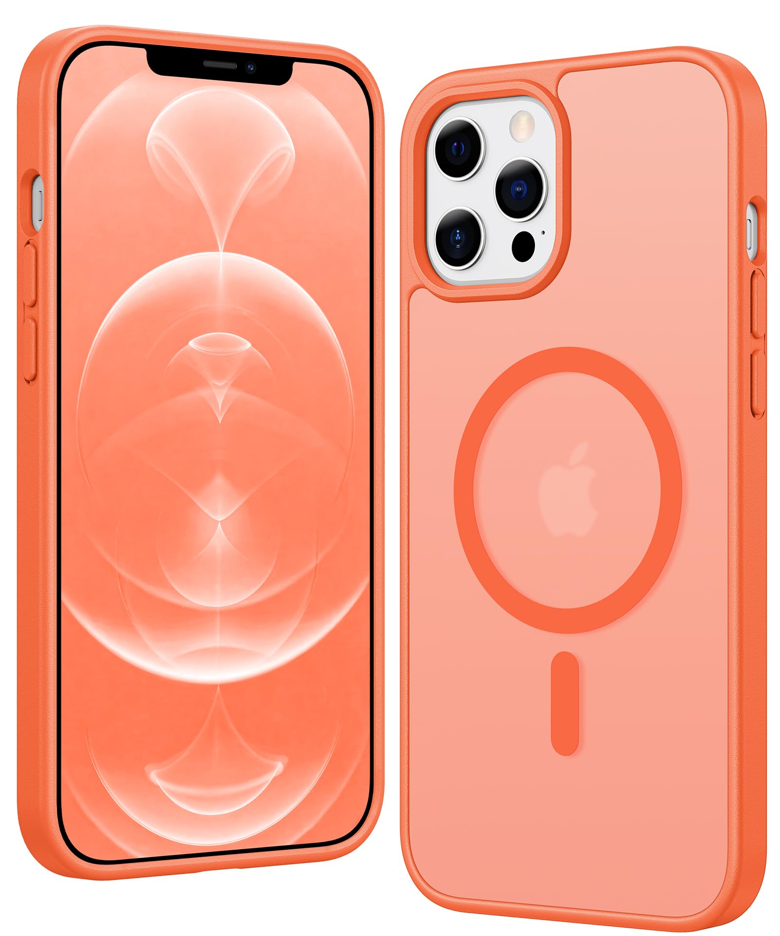 FNTCASE for iPhone 12 Pro-Max Case Compatible with Magsafe Matte Phonecase | Military Grade Drop Protection, Slim Magnetic Phone Cases, Shockproof Rugged Protective Bumper, Translucent Cell Cover