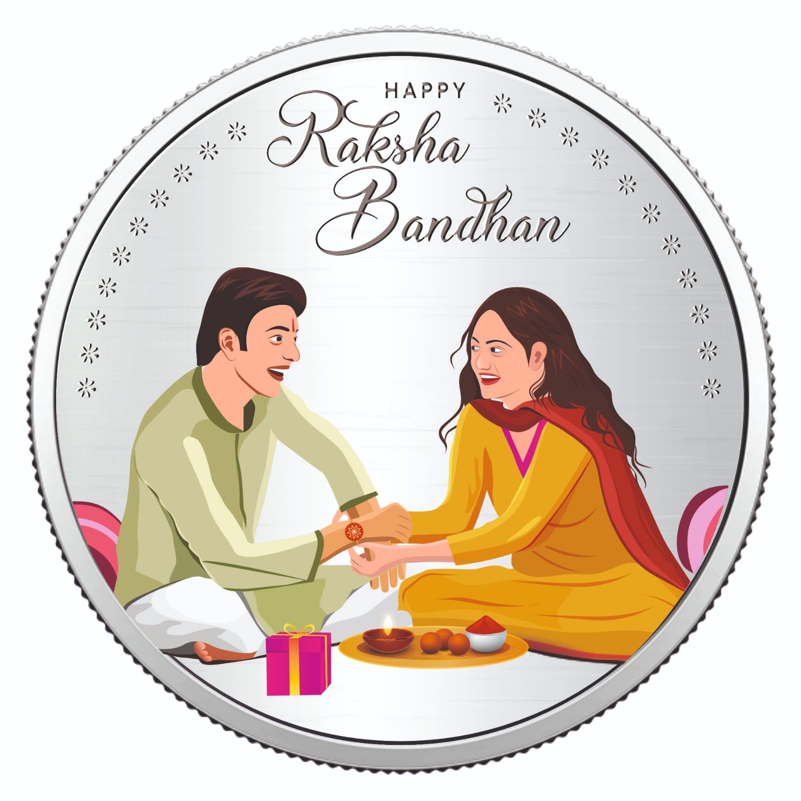 CHOTTEY LAL AND SONS 999.9 Pure Silver Rakshabandhan Coin for Brother, Silver Rakhi Coin for Gift, Rakhi Gift for Sister (B09B5XNBP1) Amazon Price History, Amazon Price Tracker