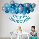 SpecialYou.in Blue Theme For Birthday Decoration Items Kit For Boys With Pastel Blue&White Balloons For Decoration, Decoration, Happy Birthday Paper, Birthday Decoration Kit- 63 Items,63 pcs gallery image