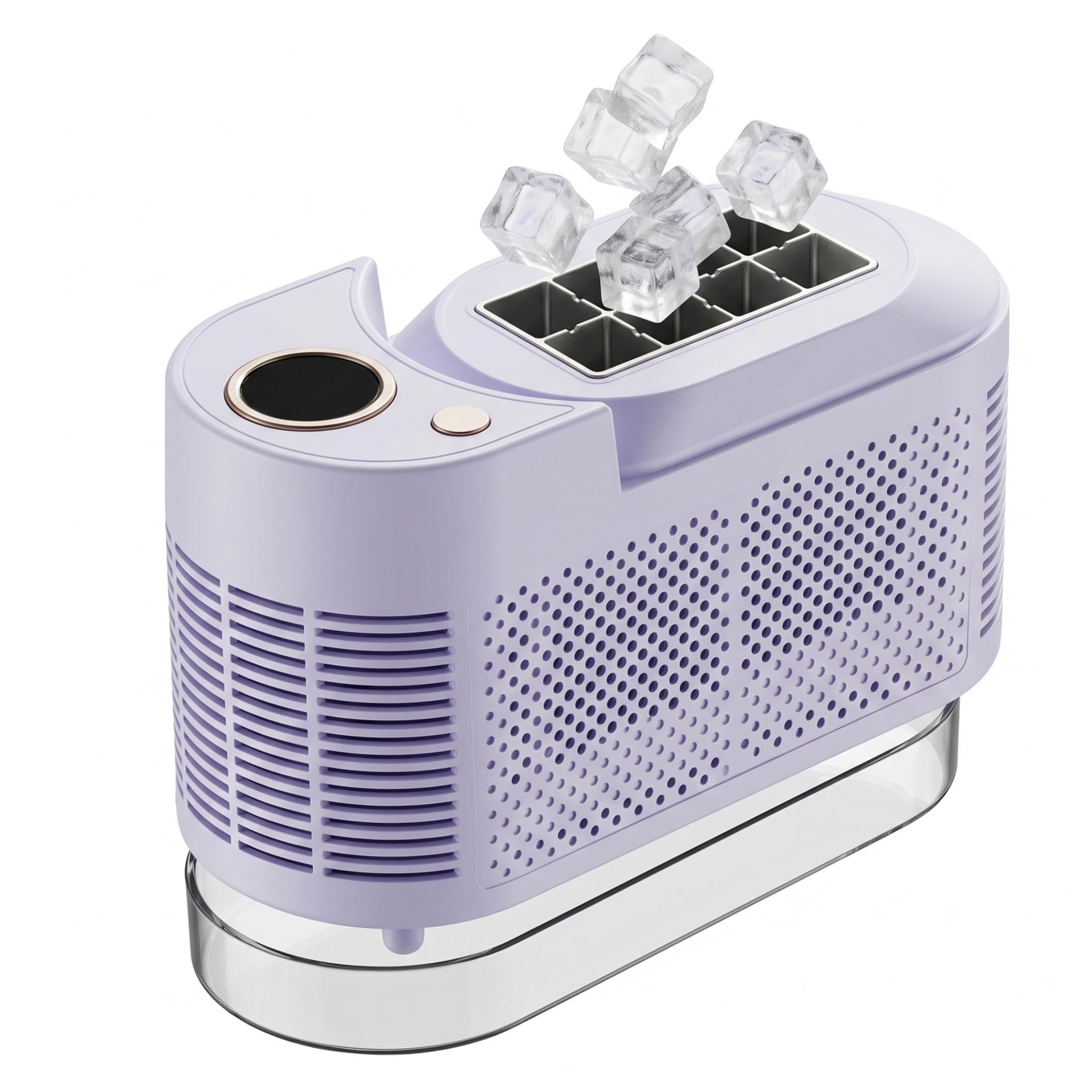 Macchina per cubetti di ghiaccio, Macchina per ghiaccio portatile a 8 griglie Produzione rapida di 10-15 minuti Piccola per casa, campeggio, auto e altro, Viola