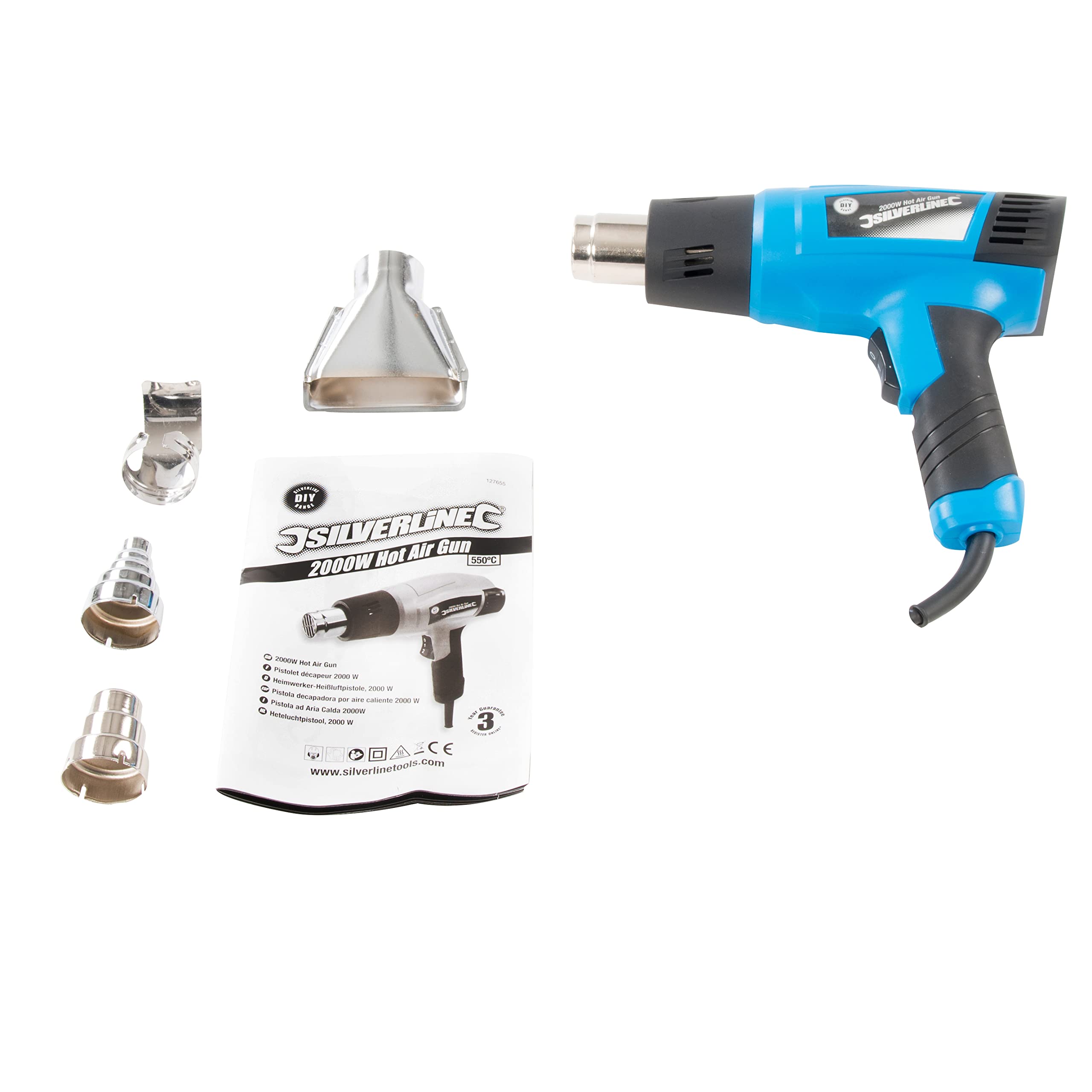 Silverline Tools 127655 - Pistola decapadora por aire caliente 2000 W (550º C)