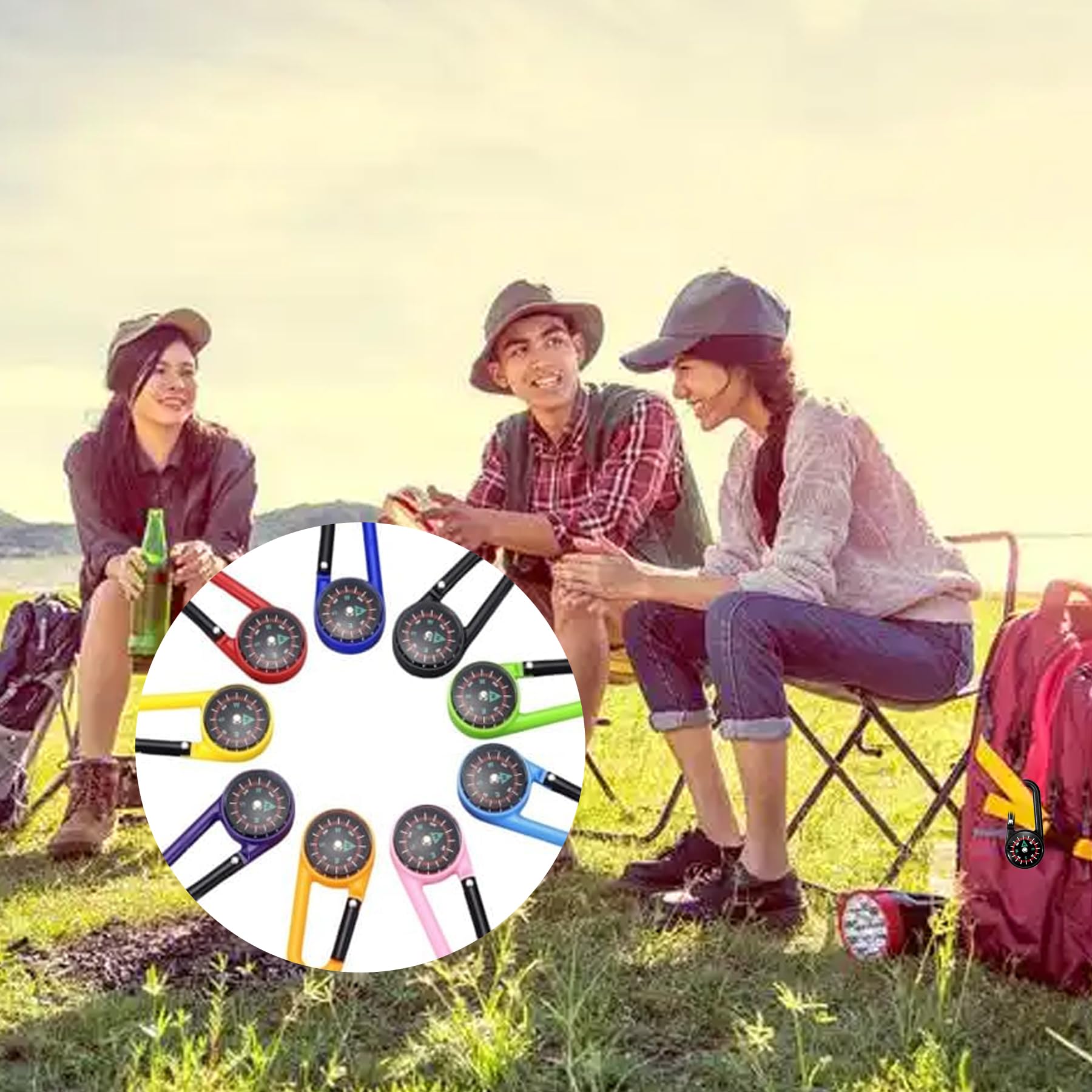 11 Pièces Bouton Boussole Enfant Multifonction Compass Portable Mini Boussole Randonnée Coloré Bouss avec Mousqueton Matériau ABS pour Camping Activités Plein Air Randonnée