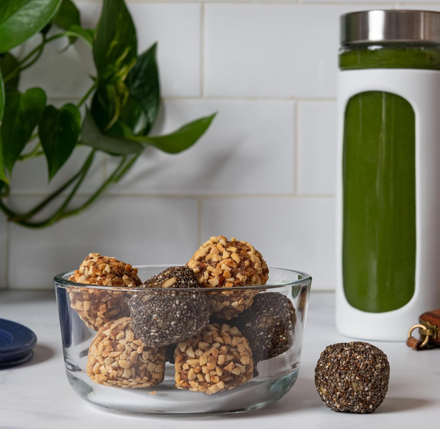 Sattva Vida Energy Bites - Chia Crunch - Case of 10 with 2 Pieces per Pack, Dates and Nuts - Cashews, Dates and Chia Seeds. Healthy Minimal Satisfying