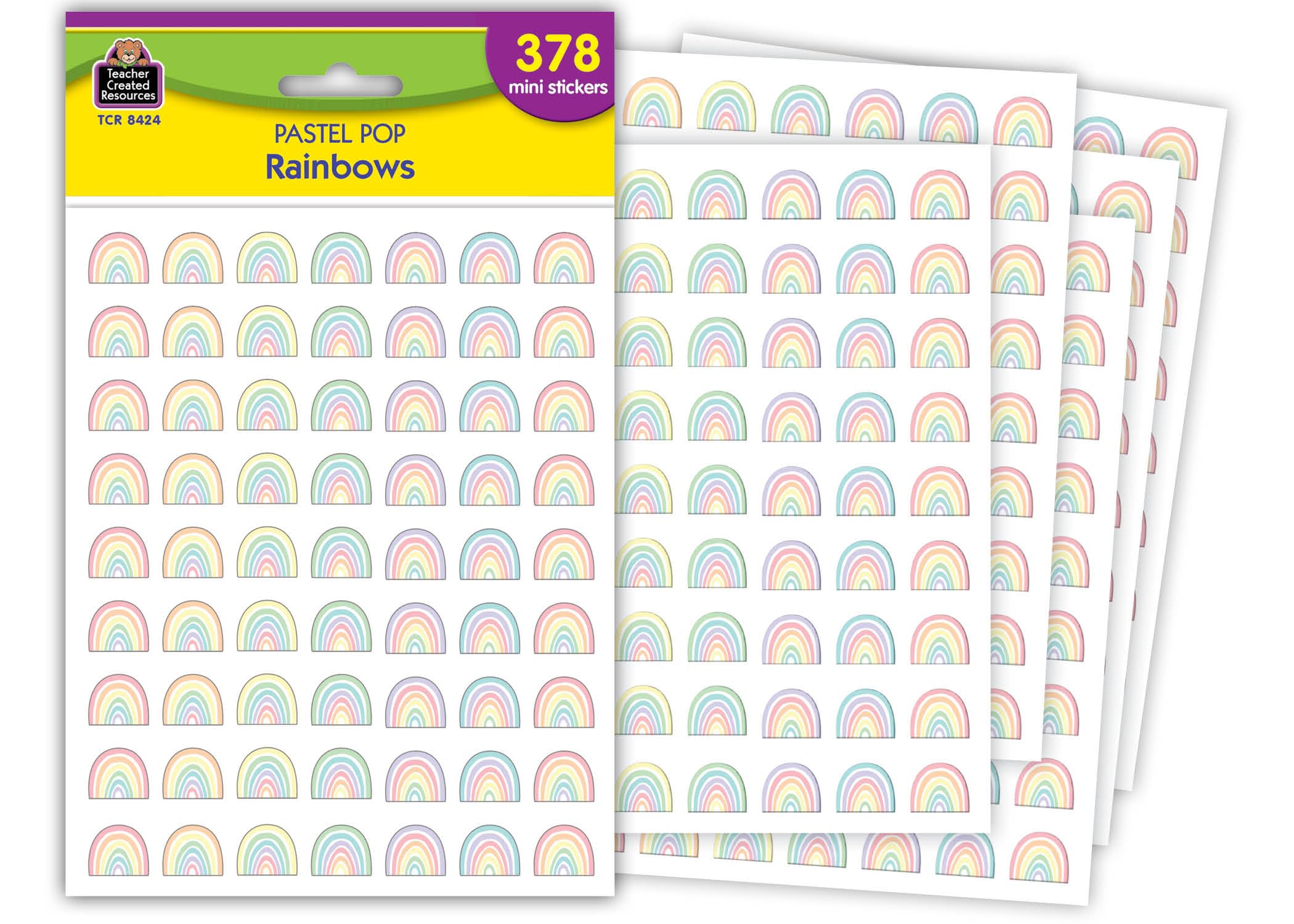 Teacher Created Resources Pastel Pop Rainbows Mini Stickers