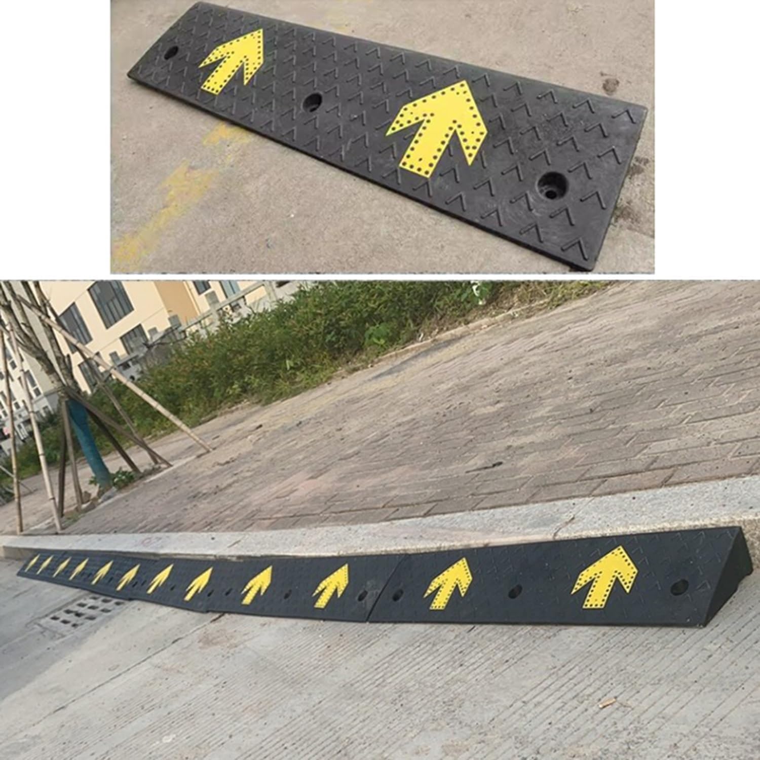 Rampa plegable para silla de ruedas, rampa de umbral de 4 a 13 cm para el hogar, coche, garaje, entrada, rampa de acceso antideslizante de aluminio ligero