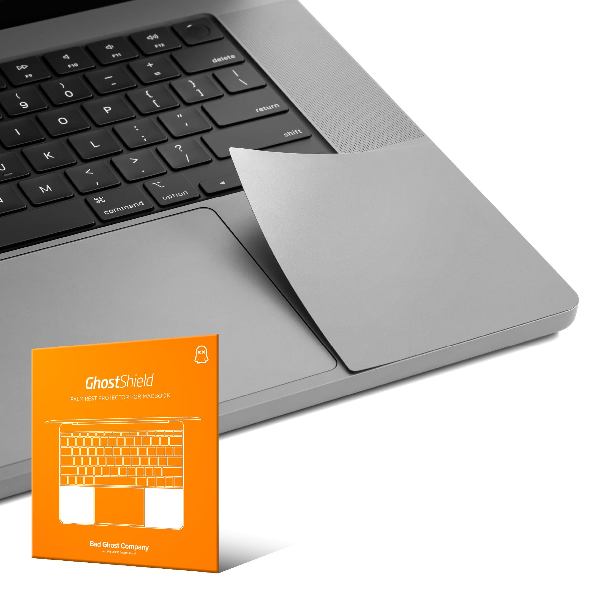 UPPERCASE GhostShield Premium Palm Rest Protector Skin Cover Set, Scratches and Wear Protection, Compatible with MacBook Pro 16" 2021 2023 with M1/M2/M3 Pro/Max, A2485 A2780 A2991, Space Gray