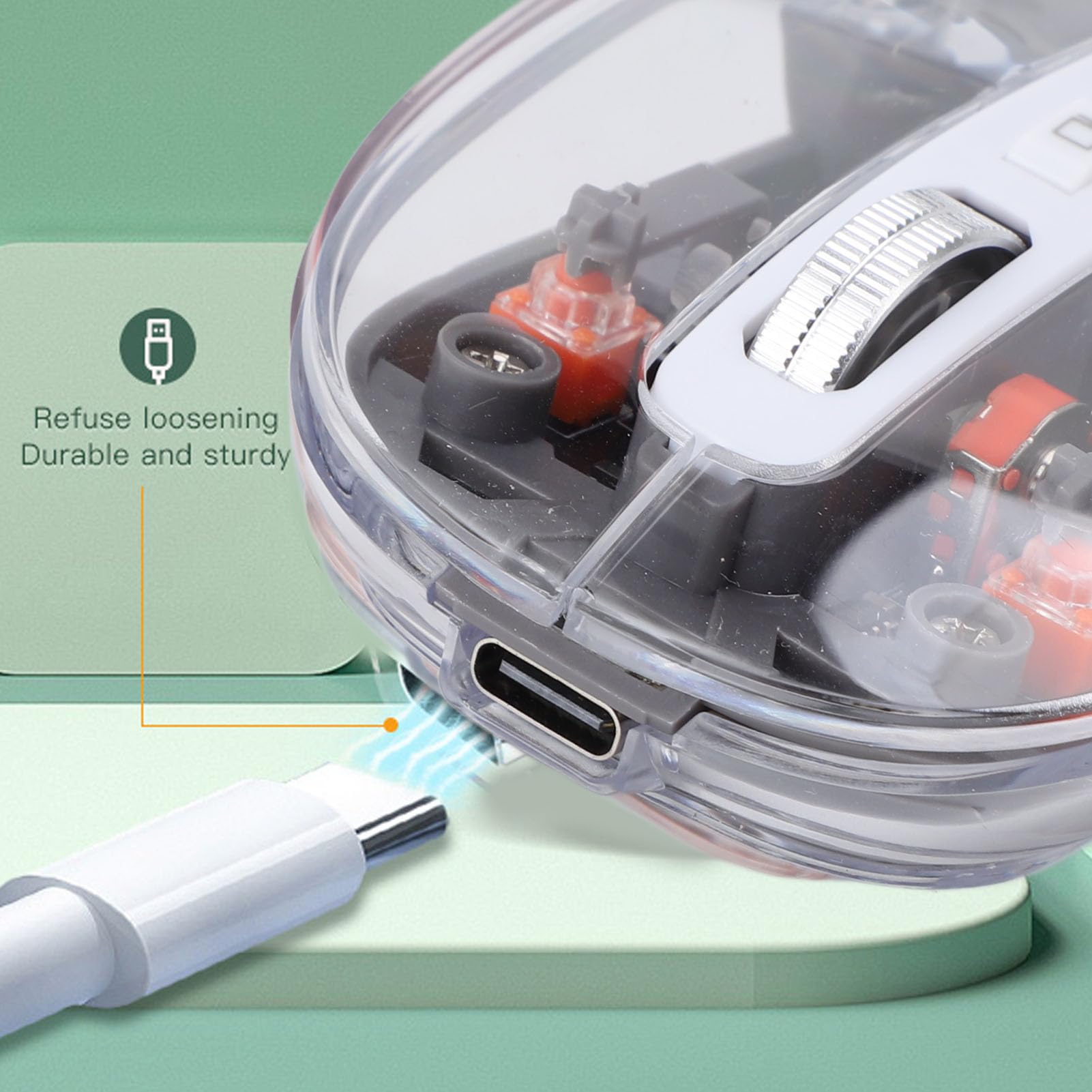 Amazon.com: Transparent Mouse, Rechargeable Mouse with Silent