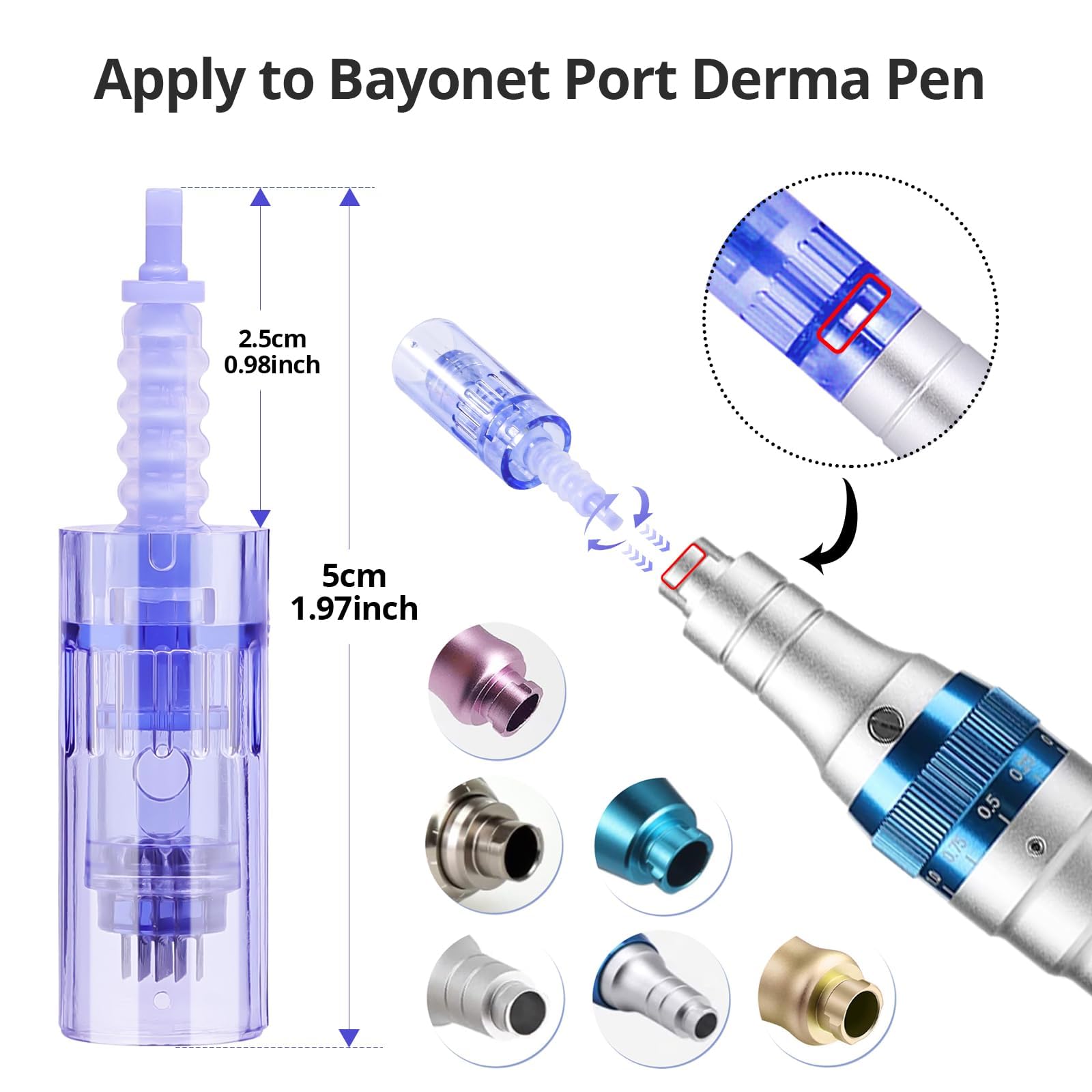20 pezzi Dermapen Microneedling 36 Aghi Needles Cartucce di Ricambio per Derma Pen, 36pin Microneedle per Micro Needling Viso e Micra Needling Viso, Compatibili con Derma Pen Ultima A6 (20pcs/36pin)