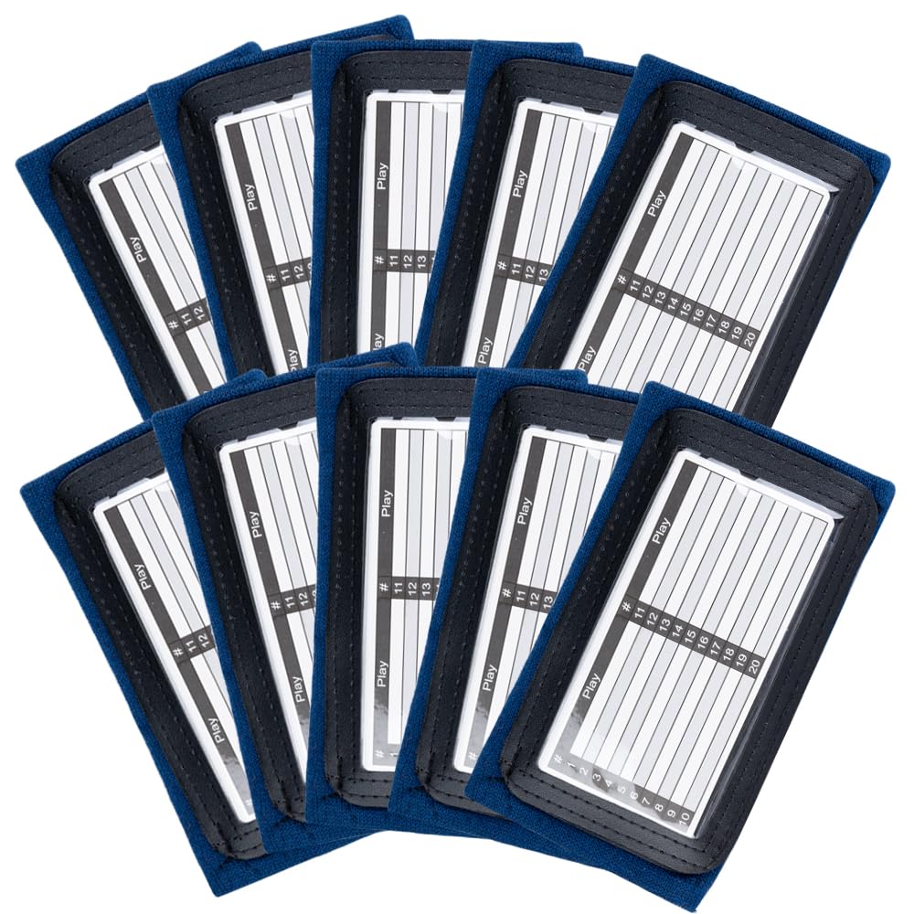 Youth Triple Playbook Wristband Quarterback Wrist(10 Pack)- Triple Windows Playbook QB Wristband - Great for Football Plays, Baseball Calls All Sports (Navy Blue)