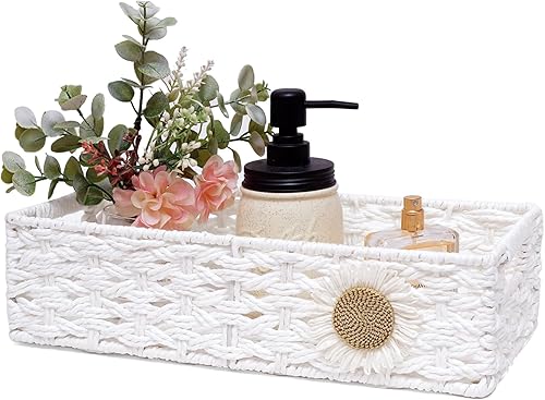 DUOER Cesta de papel higiénico para decoración de baño, cesta para organizar bandeja de baño para mostrador, cesta de almacenamiento para disponible en Yaxa Peru