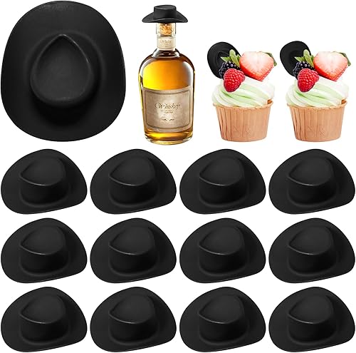 Miniatura 8 de 30 piezas de mini sombrero de vaquero occidental, sombrero de vaquera, sombreros de muñeca lindos de plástico, accesorios de decoración para fiesta