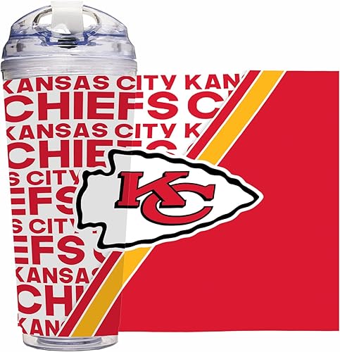 Miniatura 62 de Rico Industries NFL Football - Vaso de acrílico de 24 onzas con tapa con bisagras, vaso de doble pared con licencia oficial para fanáticos de la NFL