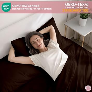 MyGiza Sheets 4 Pcs Twin Sheet Set, 100% Certified Giza Egyptian Cotton, Soft & Luxury Sheets fits 15 Inches Deep Mattress, Chocolate