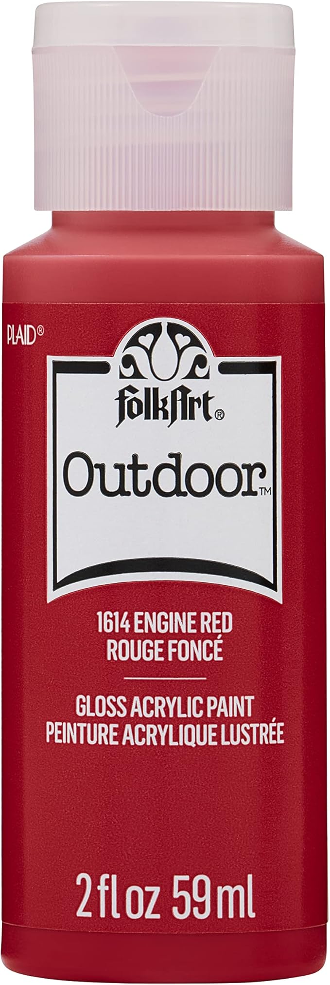 FolkArt Outdoor Acrylic Paint in Assorted Colors (2 Ounce), 1614 Engine Red