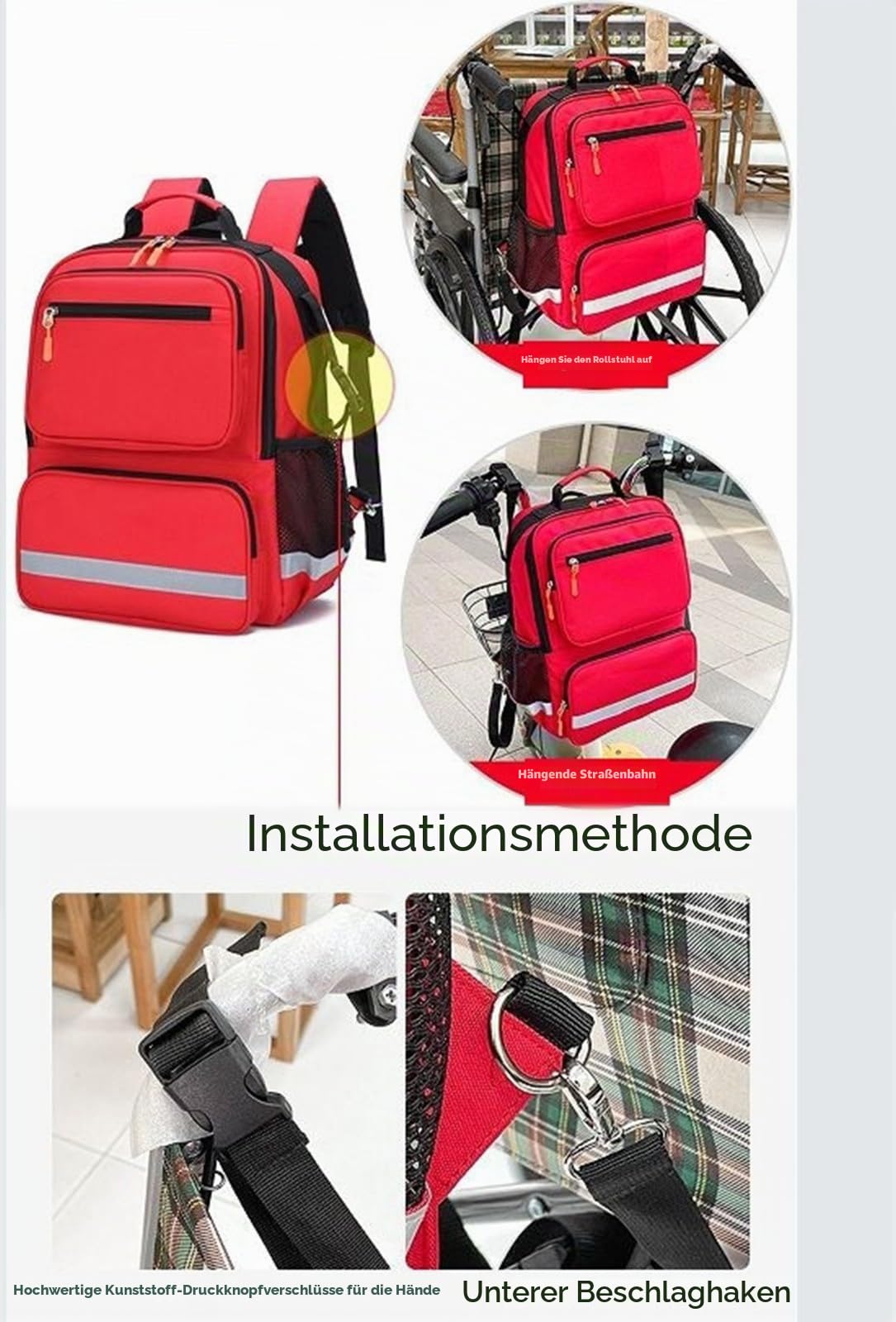 Notfallrucksack Leer, Erste Hilfe Rucksack Leer Professionell Für Medizinische Zubehör, Emergency Backpack, Medizinische Traumatasche, Arzttasche Notfalltasche Für Rettungskräfte