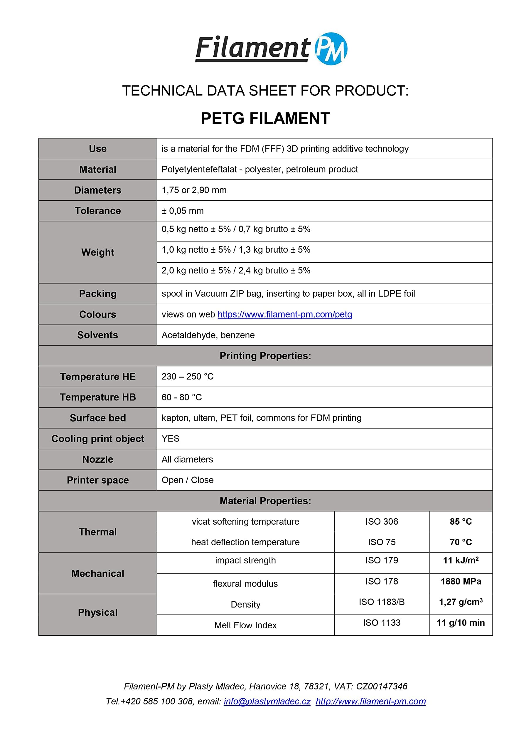 Filament-PM PET-G Oficial Prusa Orange 2018, 1,75 mm, 1 kg de filamento PETG de alta calidad fabricado en la UE y utilizado en impresoras Prusa
