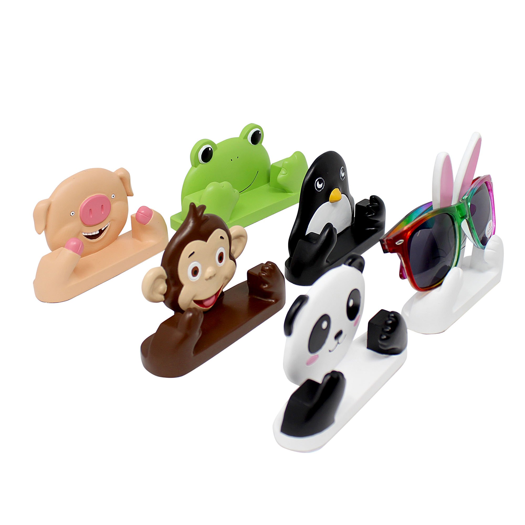 JewelryNanny - Soporte de gafas para niños y mujeres, para adultos, con seguridad para niños, gafas de lectura para adultos, como organizador para escritorio, mesita de noche - Panda