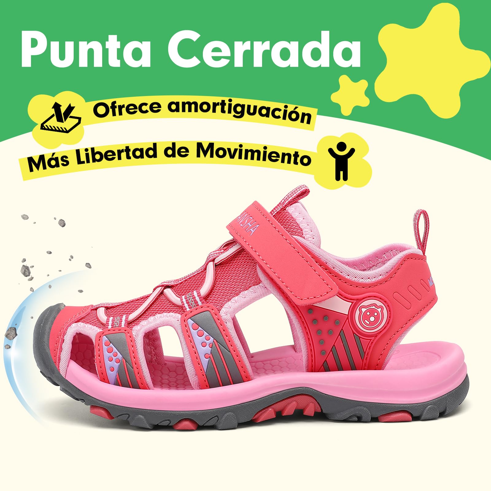 SAGUARO Sandalias Cerradas Niños Trekking Verano Zapatos al Aire Libre Transpirable