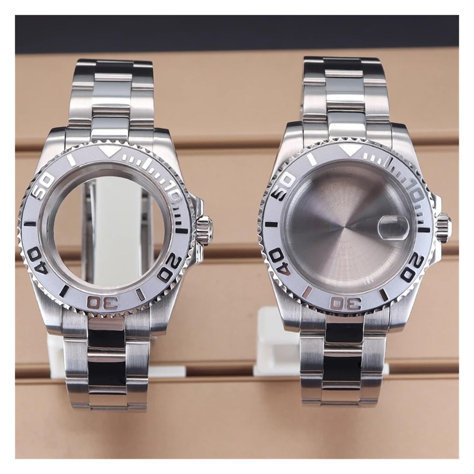 Caja de reloj de 40 mm, esfera de cristal de zafiro de 28,5 mm, compatible con movimiento Nh35/Nh36/Nh34/Eta 2824/Miyota 8215
